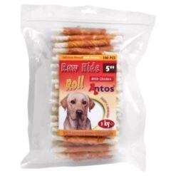 Antos Antos Rawhide Rollstick Chicken 5" - 12 Cm - 100 Stuks -Dierenwinkel antos antos rawhide rollstick chicken 5 12 cm 100 1