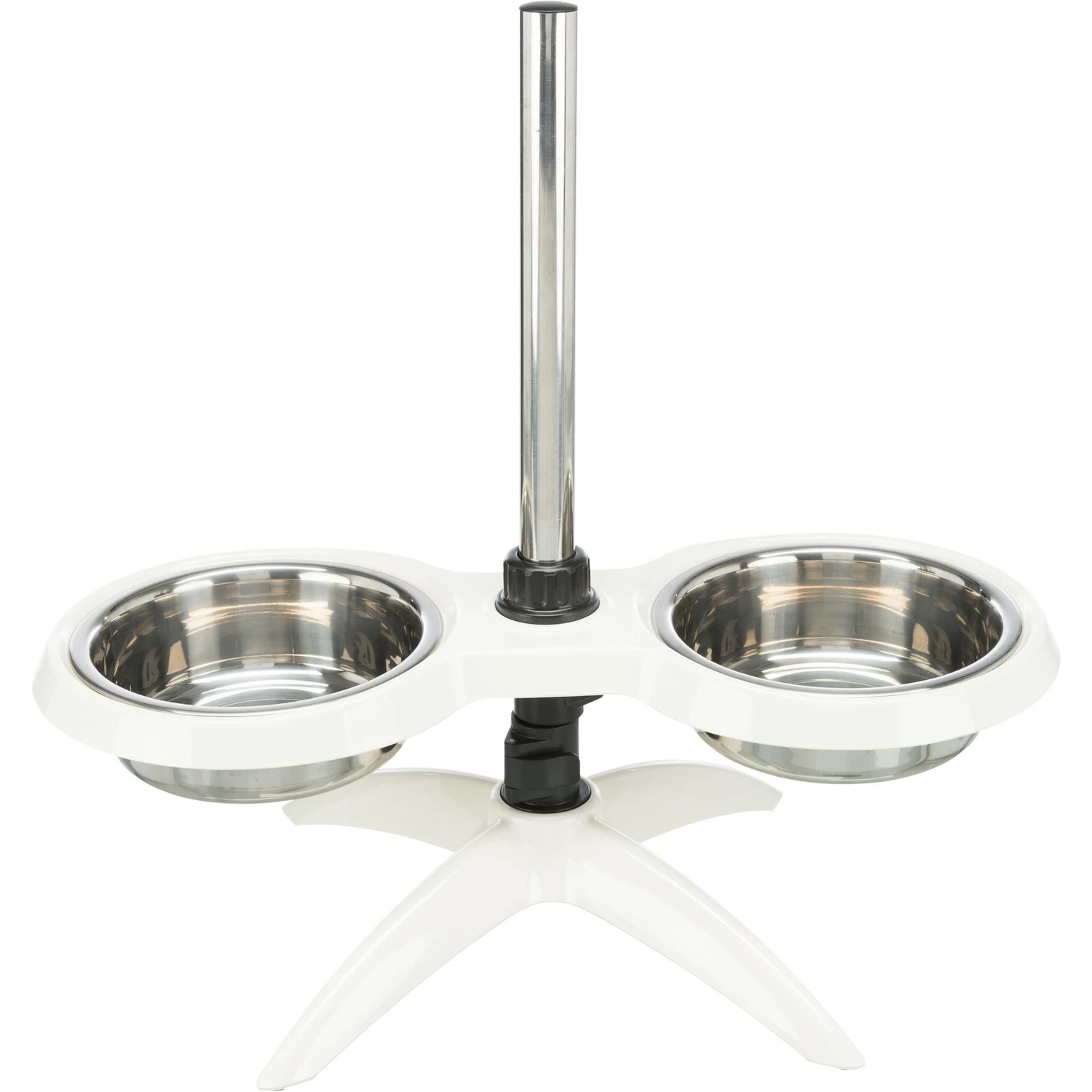 Trixie Voerstandaard Melamine-RVS - 2 × 2.4 L - ø 25 Cm - Wit 1 Trixie Voerstandaard Melamine-RVS - 2 × 2.4 L - ø 25 Cm - Wit